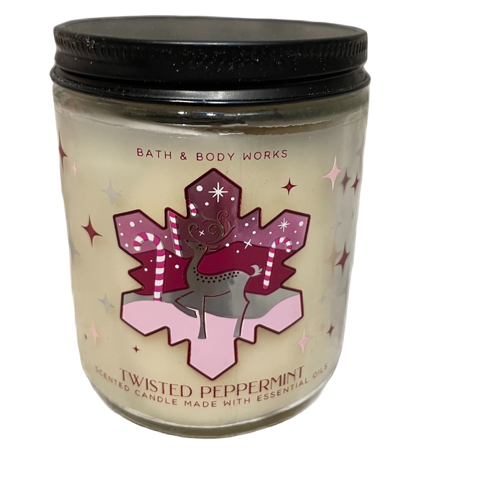 ❤️ BATH AND BODYWORKS TWISTED PEPPERMINT SINGLE WICK CANDLE NEW